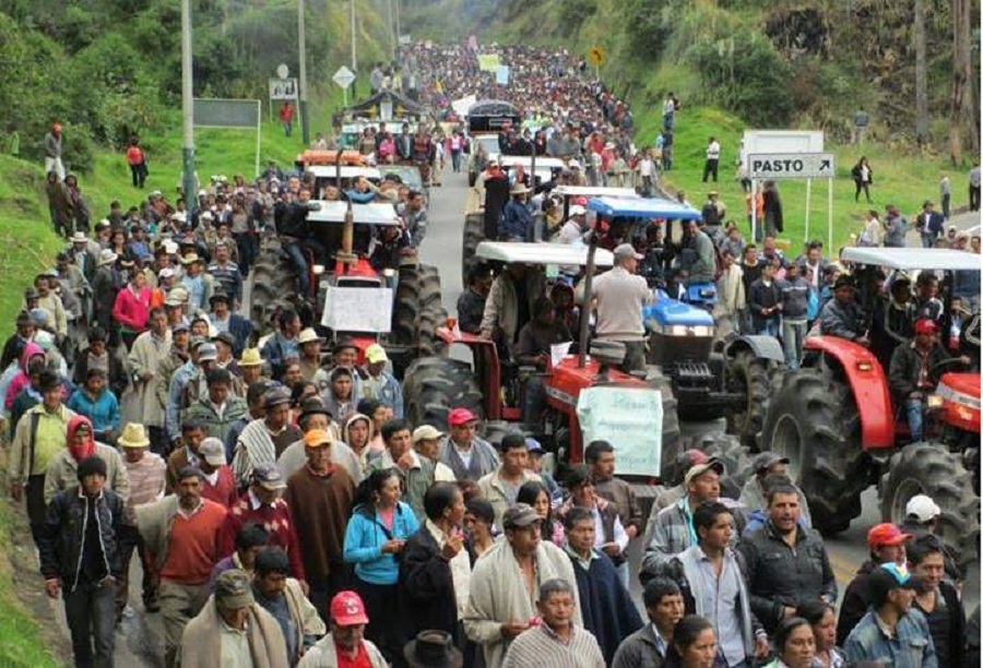 Campesinos Colombianos en paro exigen eliminar Tratados de Libre Comercio