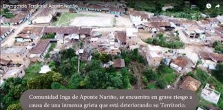 Comunidad inga de Aponte Nariño, se Encuentra en grave riesgo a causa de una inmensa grieta que esta deteriorando su Territorio