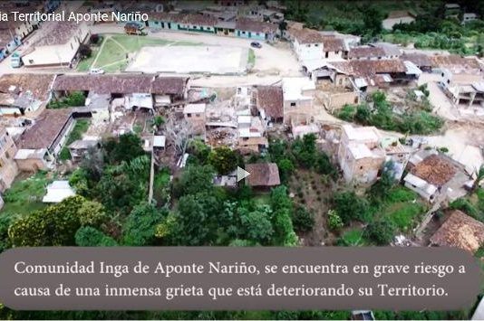 Comunidad inga de Aponte Nariño, se Encuentra en grave riesgo a causa de una inmensa grieta que esta deteriorando su Territorio