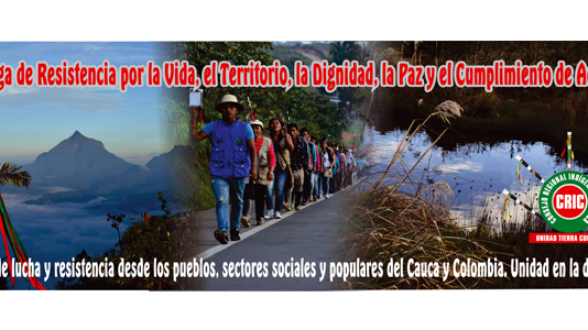 movilizacion CRIC COnsejo Regional Indigena del Cauca CRIC
