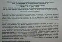 Posicionamiento Político Comunidad Resguardo Indígena de la Laguna Siberia frente a la Definición del Gobierno Nacional de Ubicar al Territorio Ancestral Sath Tama Kiwe dentro de las 23 Zonas Rurales