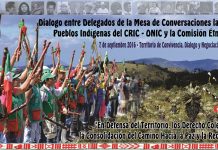 Dialogo entre Delegados de la Mesa de Conversaciones de la Habana Cuba, Pueblos Indígenas del CRIC – ONIC y la Comisión Étnica de Paz