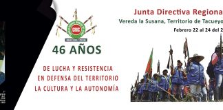 Convocatoria Junta Directiva Regional de Cabildos del CRIC, en el marco de la conmemoración de los 46 años de lucha y resistencia en defensa del Territorio, la Cultura y la Autonomía