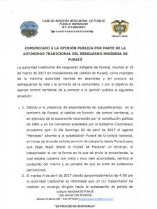 Comunicado Puracé021