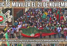 Movilización por la defensa de la vida y el territorio, rechazo al genocidio de los pueblos indígenas y a las políticas de muerte establecida por el Estado Colombiano