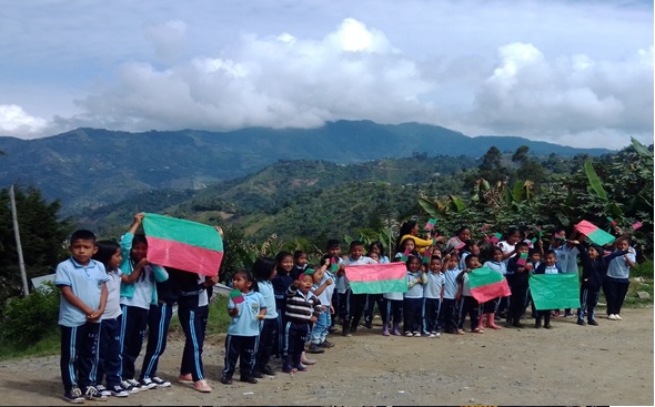 Fuente: Radio Nasa Toribio. Estudiantes Centro educativo el Congo, conmemoración 49 años del CRIC