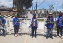 Con todas las medidas de bioseguridad guardia indigena garantizan el ingreso de los delegados del gobierno nacional