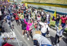 Apoteósico recibimiento a la Minga en la capital del país