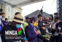 La alcaldesa recibió la Minga