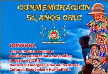 CRIC Convoca: a la Conmemoración de los 51 años CRIC en el Marco de la Junta Directiva ampliada